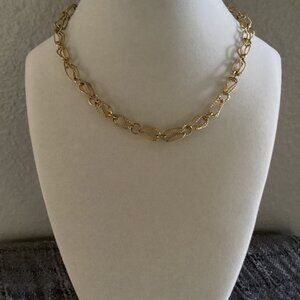Unbranded double link gold choker necklace, 15 inches